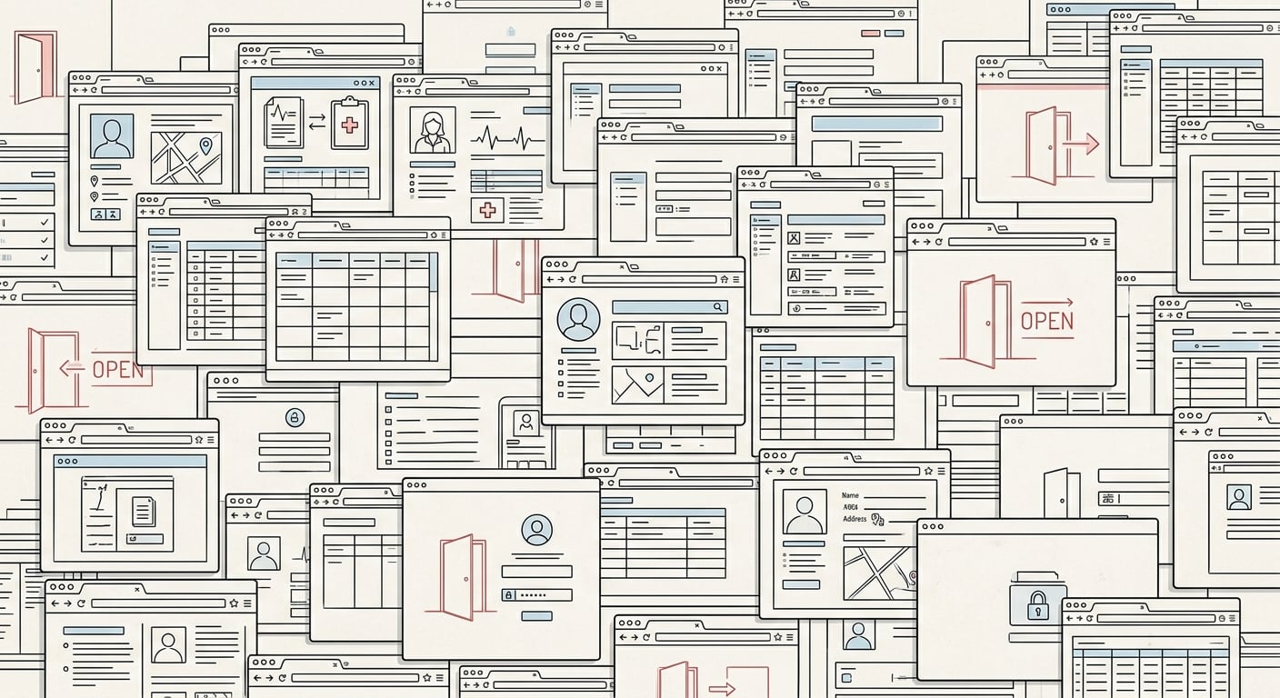 Wand aus exponierten Vibe-Coding-Apps mit ungesicherten Daten und offenem Zugang
