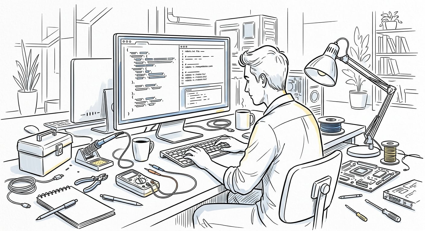 Technisches SEO-Setup mit Schema-Markup und robots.txt für AI-Suchoptimierung
