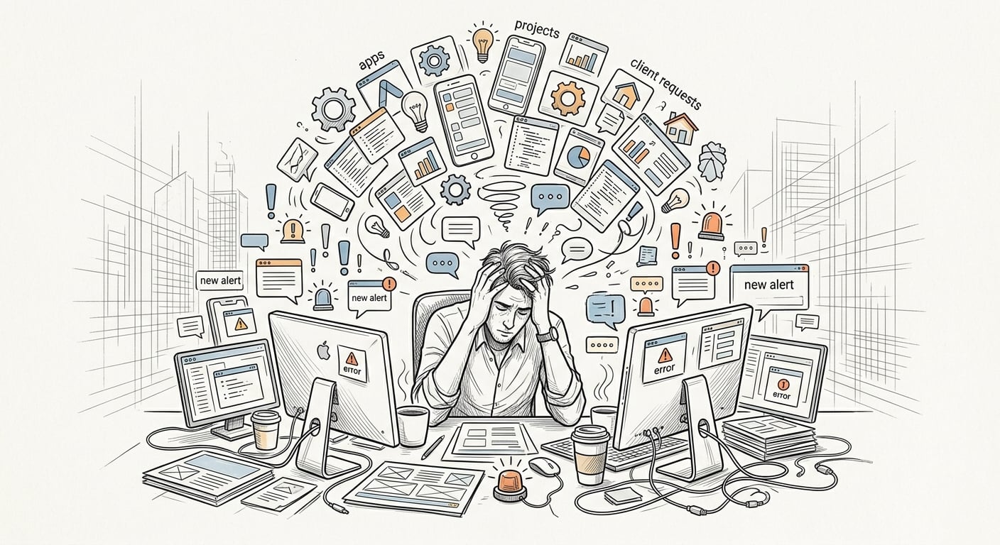 Solo-Entwickler überfordert von den Wartungsanforderungen mehrerer Apps