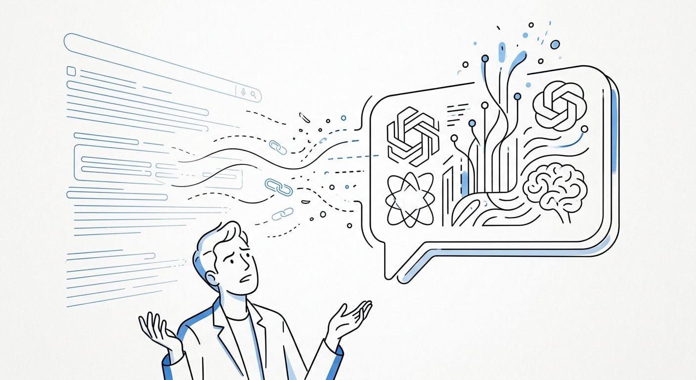 Google-Suchergebnisse verwandeln sich in AI Overviews, die traditionelle blaue Links ersetzen
