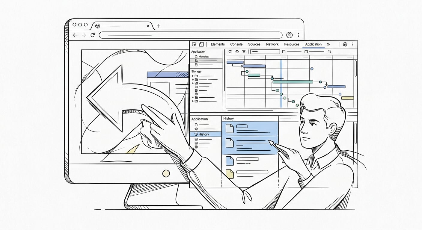 Chrome DevTools Audit zur Erkennung von Back-Button-Hijacking