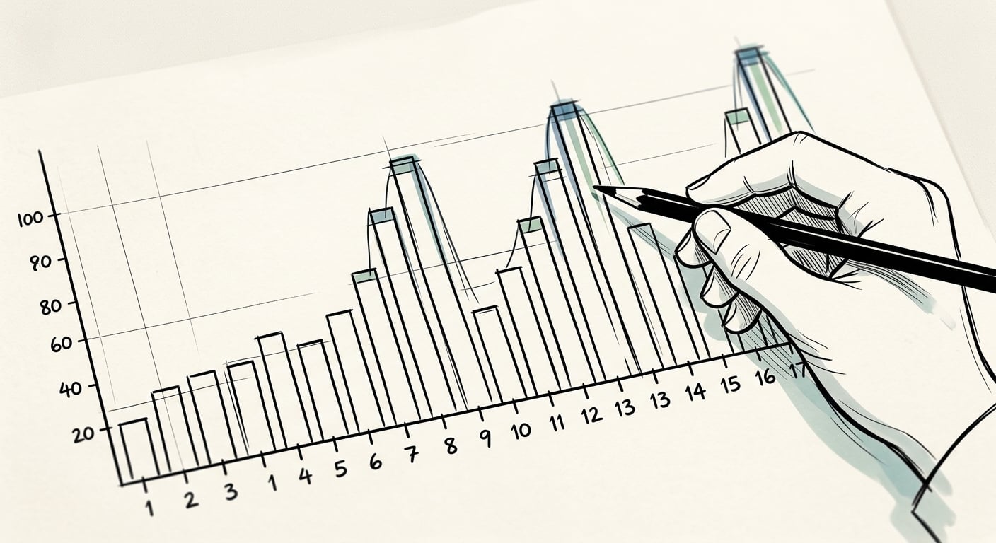 Tägliches Anmelde-Diagramm über 16 Tage mit Wochenend-Spitzen bei einer Sprachlern-App