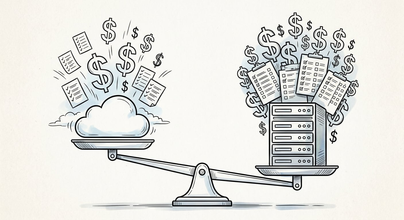 Waage vergleicht SaaS-Kosten mit Self-Hosting-Einsparungen