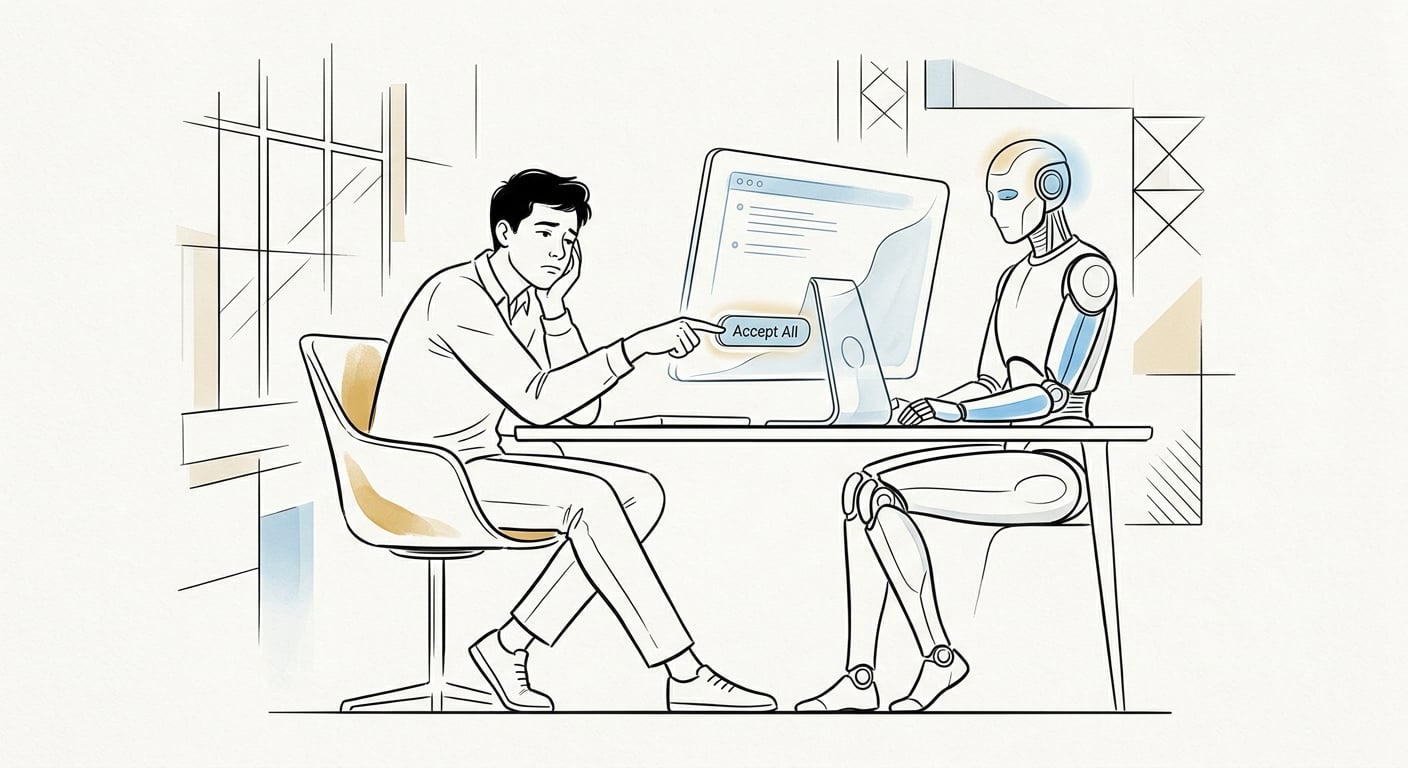 Junior-Entwickler akzeptiert blind KI-generierten Code ohne Prüfung