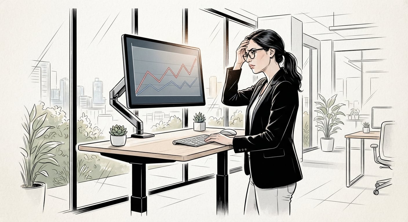 Ein Analytics-Dashboard mit einer flachen Linie ohne messbare Veränderung