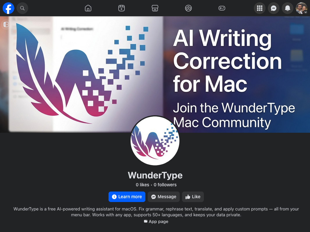 WunderType Facebook-Seite
