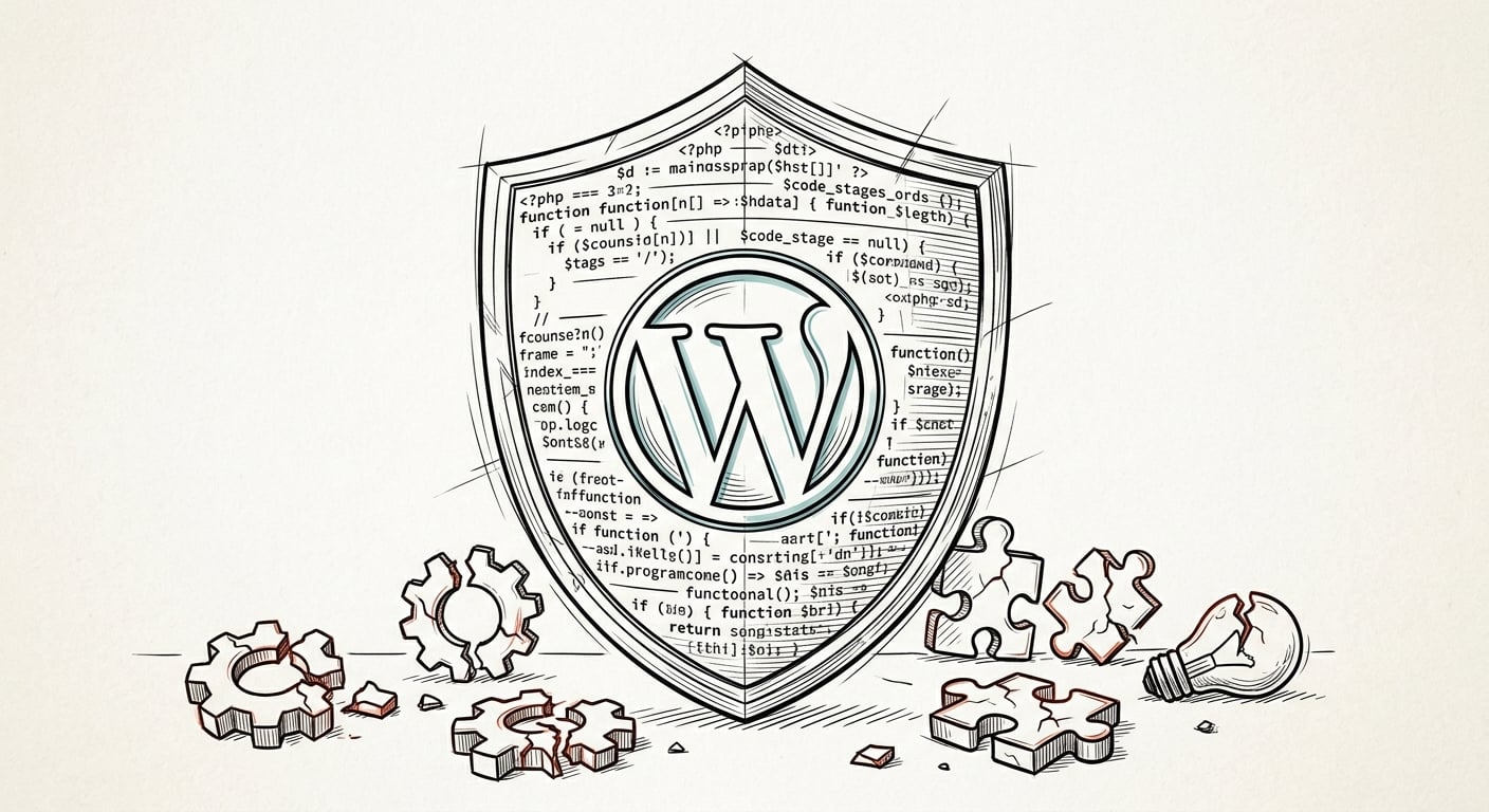 PHP-Code-Snippets schützen WordPress wie ein Schild, während unnötige Plugin-Icons verworfen werden