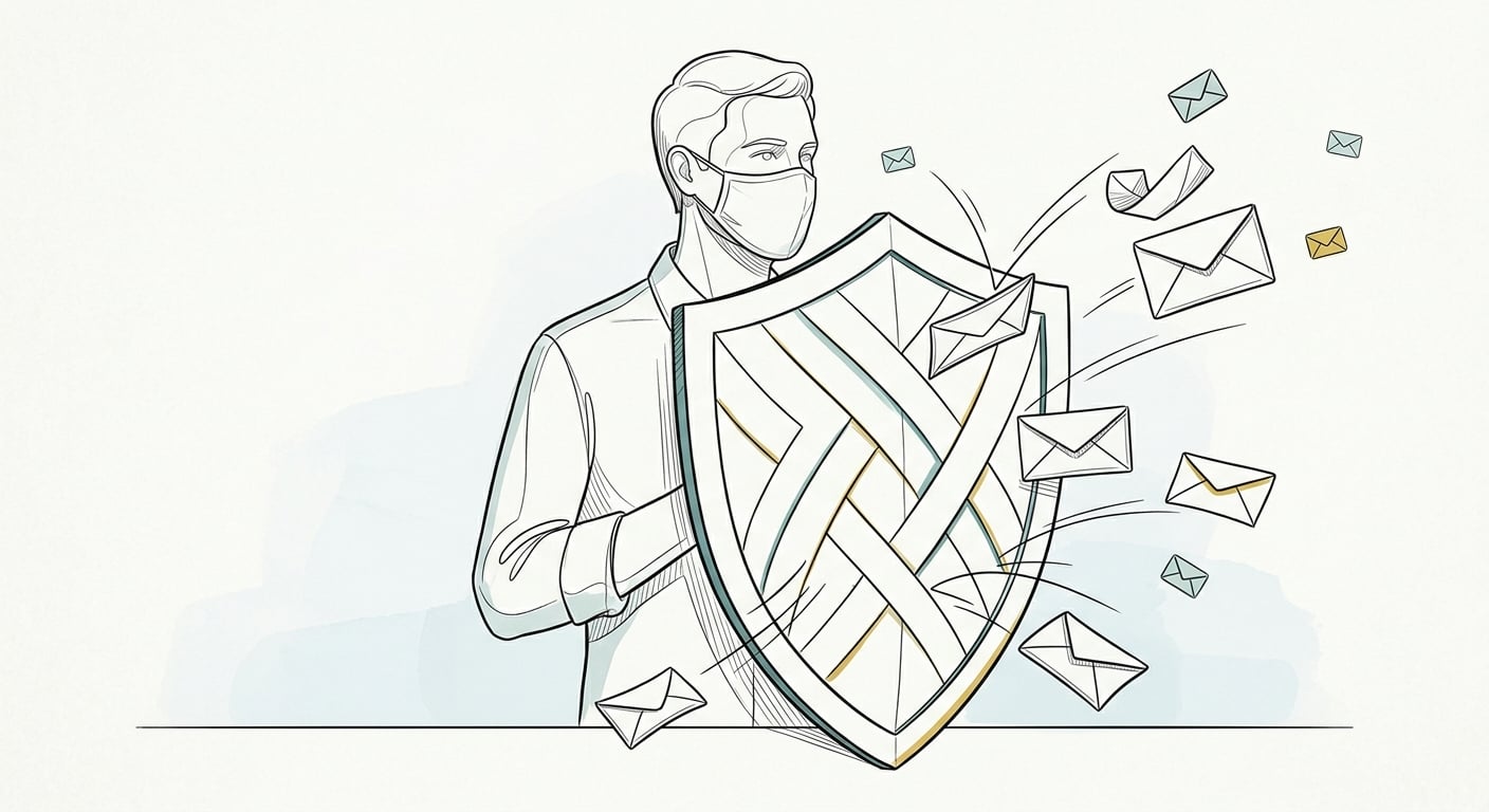 Datenschutzbewusster Nutzer, der seine E-Mail-Adresse mit Apple Hide My Email schützt