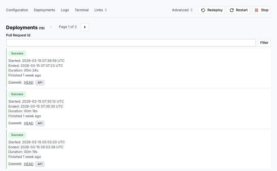 Erfolgreiche Deployments in Coolify