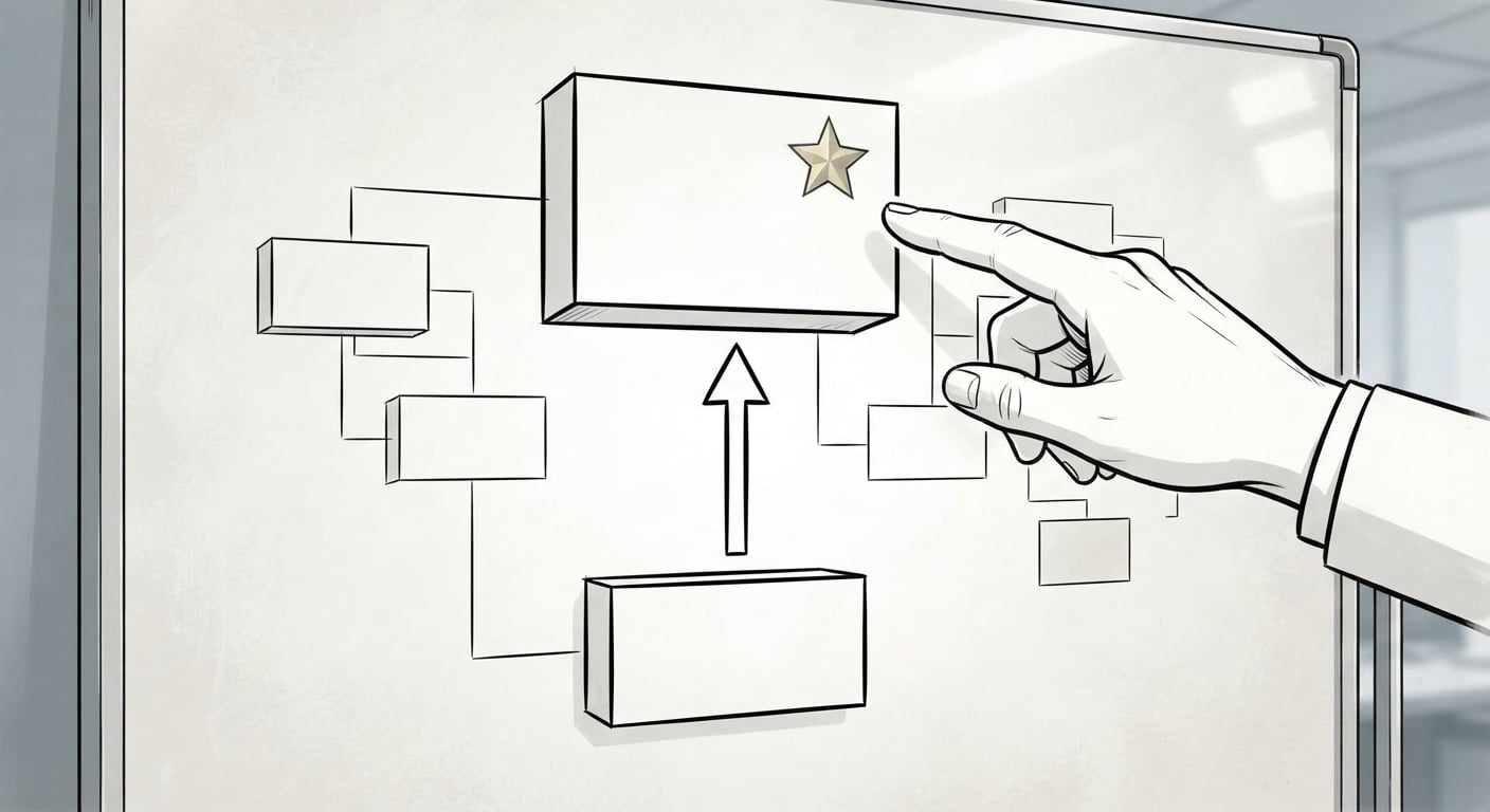 Beteiligungsdiagramm, das eine deutsche GmbH im Besitz einer US-Muttergesellschaft für einen KI-Anbieter zeigt