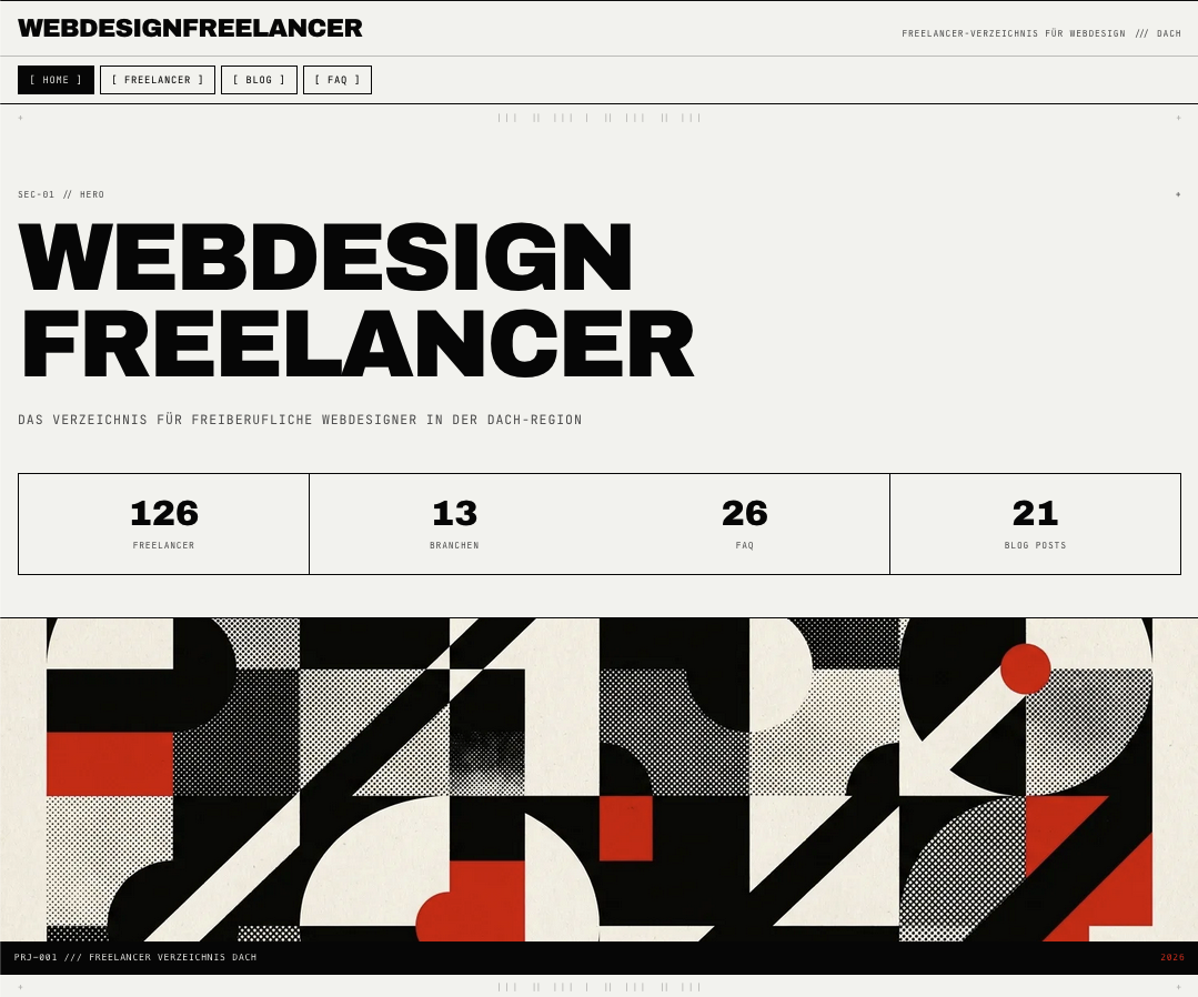 Webdesign Freelancer Verzeichnis mit 126 Freelancern in 13 Städten und 26 Kategorien