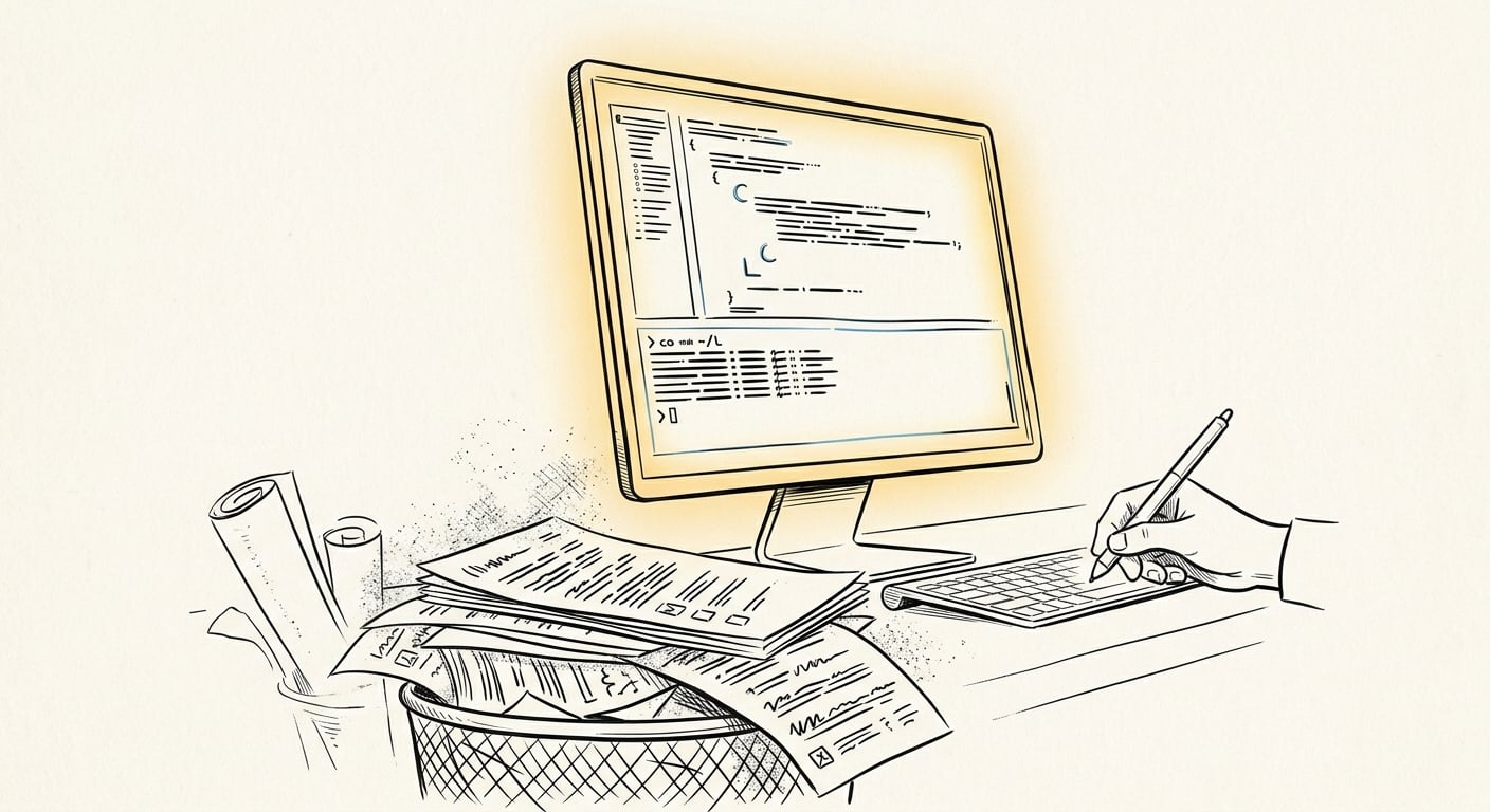 Claude Code Terminal generiert echten Code während generische AI-Tool-Listicles verworfen werden