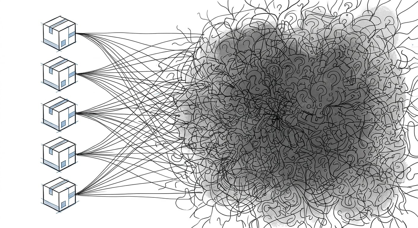 Fünf sichtbare npm Dependencies verbergen über 300 transitive Pakete die der Entwickler nie gelesen hat